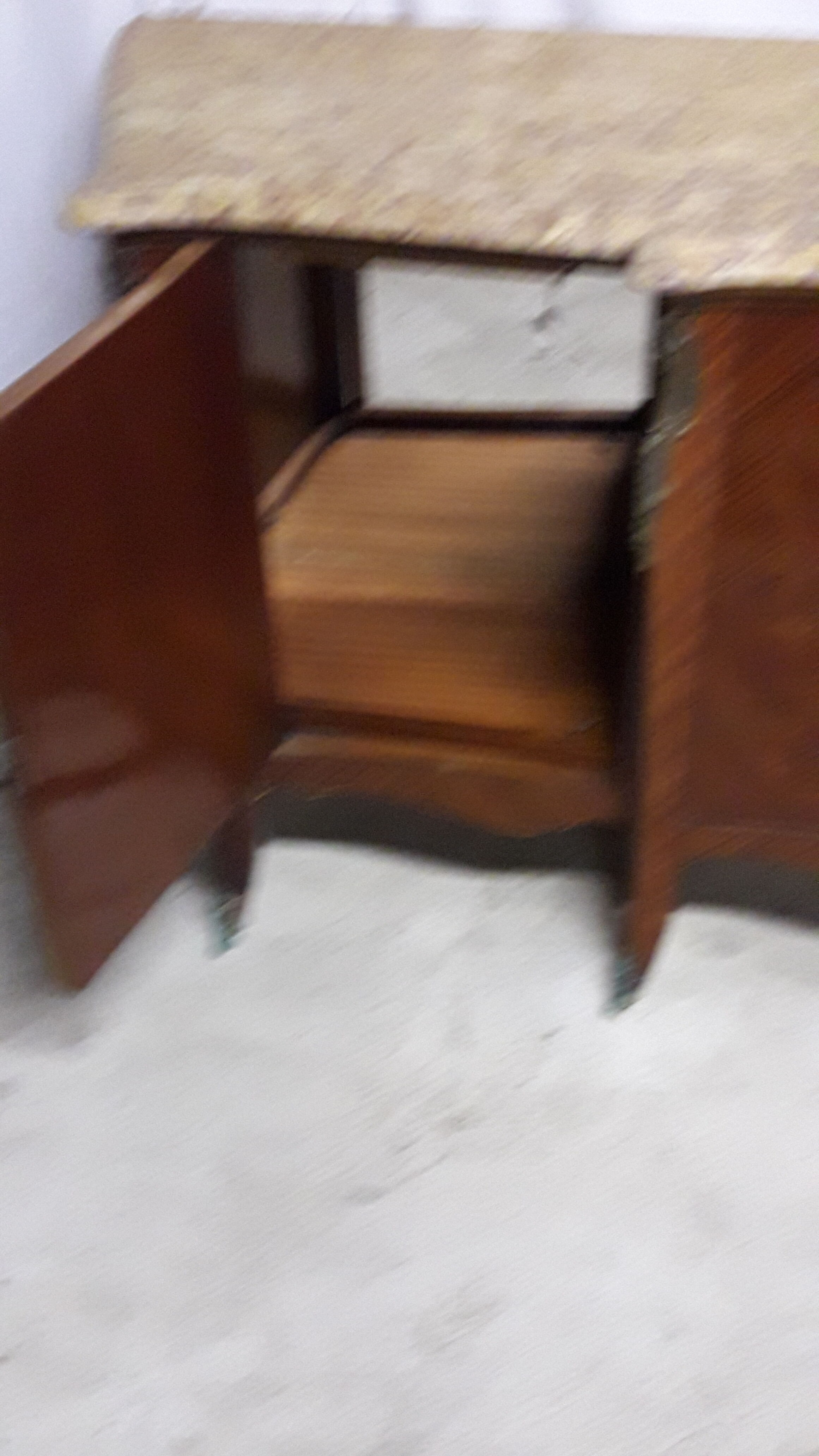 Low bronze marquèterie and marble top