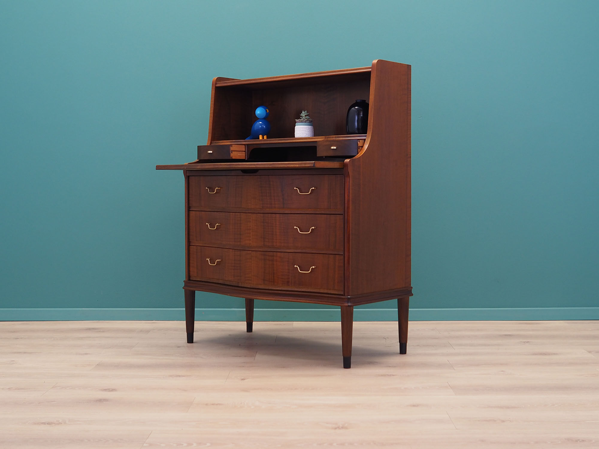 Walnut secretary, Danish design, 60s, made in Denmark