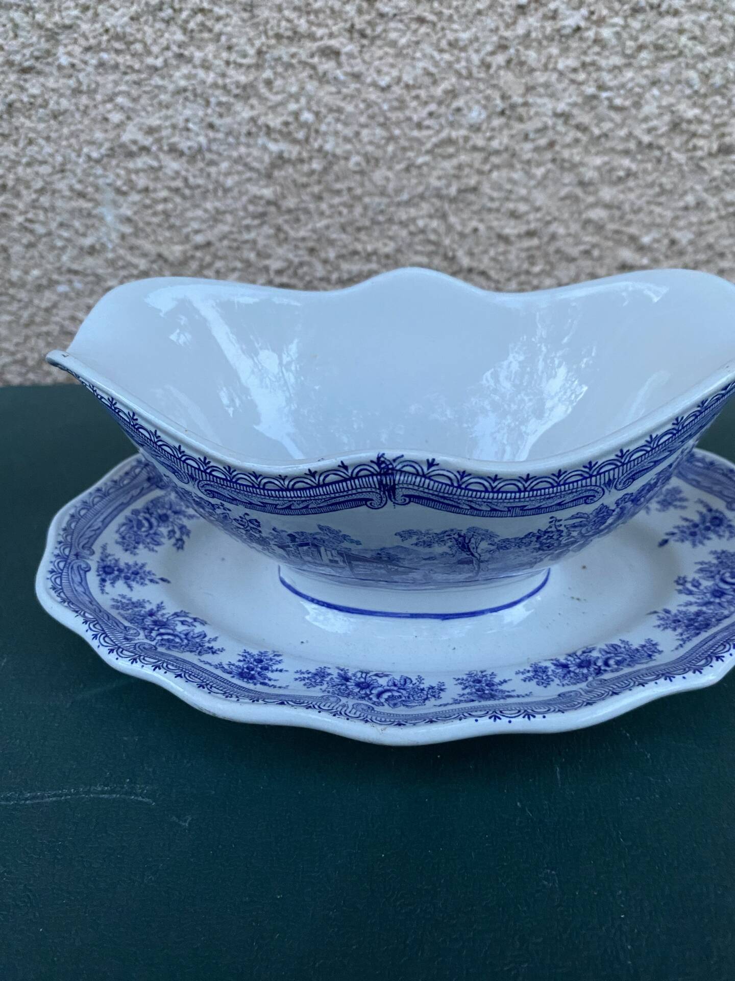 Magnifique Dessous de Plat / Assiette Murale Vintage - Décor "Pois