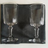 series of 5 early 20th crystal water glasses