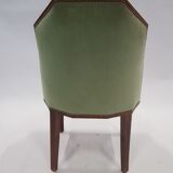Art Deco armchair with almond green velvet
