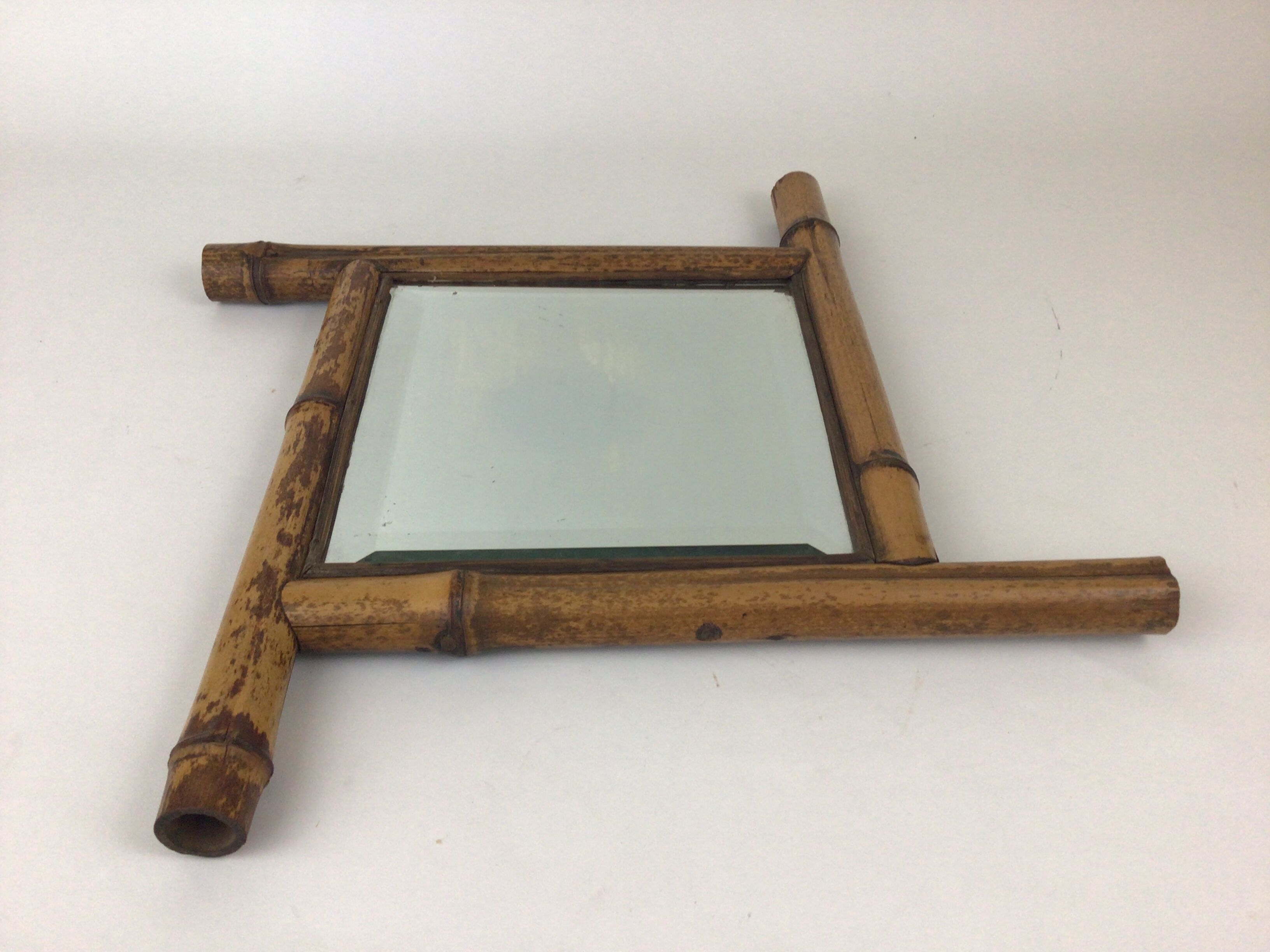 Beveled bamboo mirror