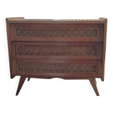 Commode vintage en rotin
