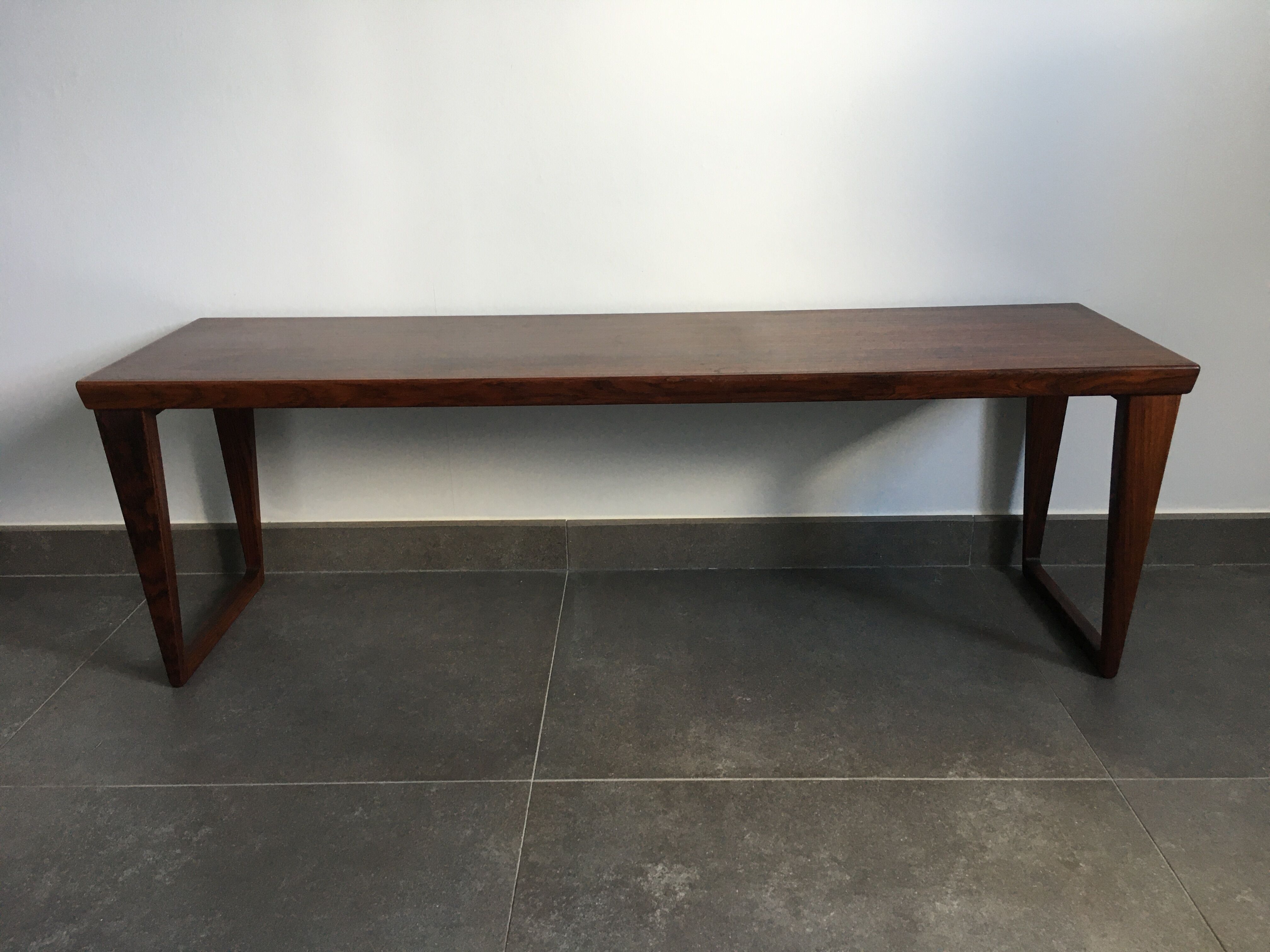 Scandinavian rosewood mirror and bench by Aksel Kjersgaard 60s