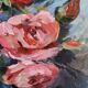 Tableau Huile sur toile Bouquet de roses signé Paumier