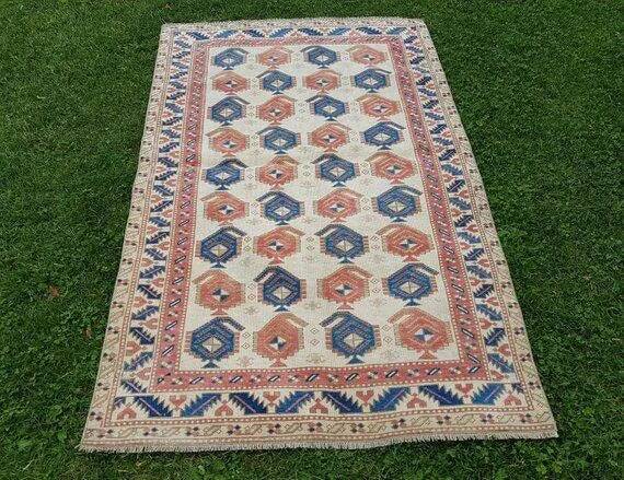 Vintage Turkish handmade rug 110x177 cm