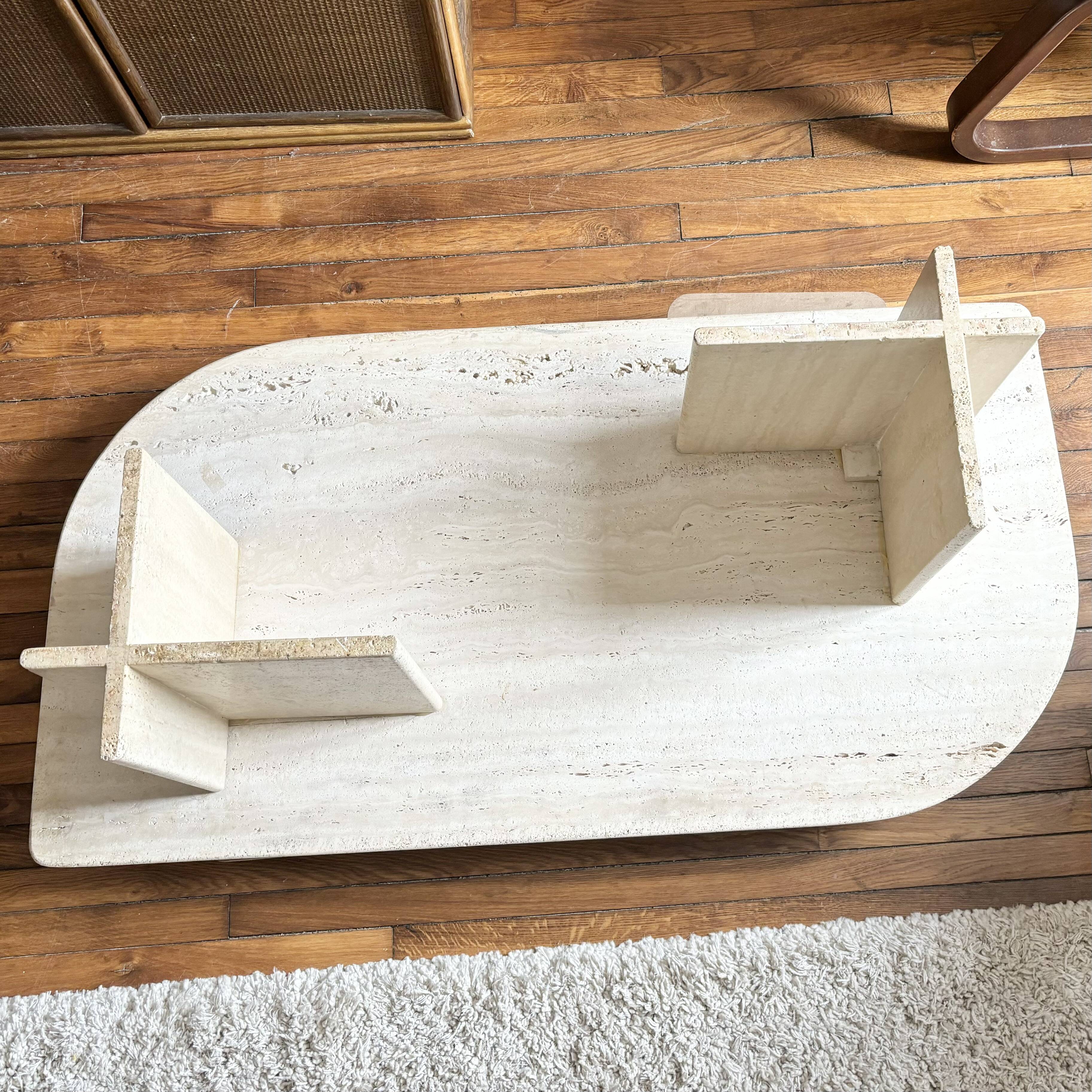 Travertine coffee table (Roche Bobois)