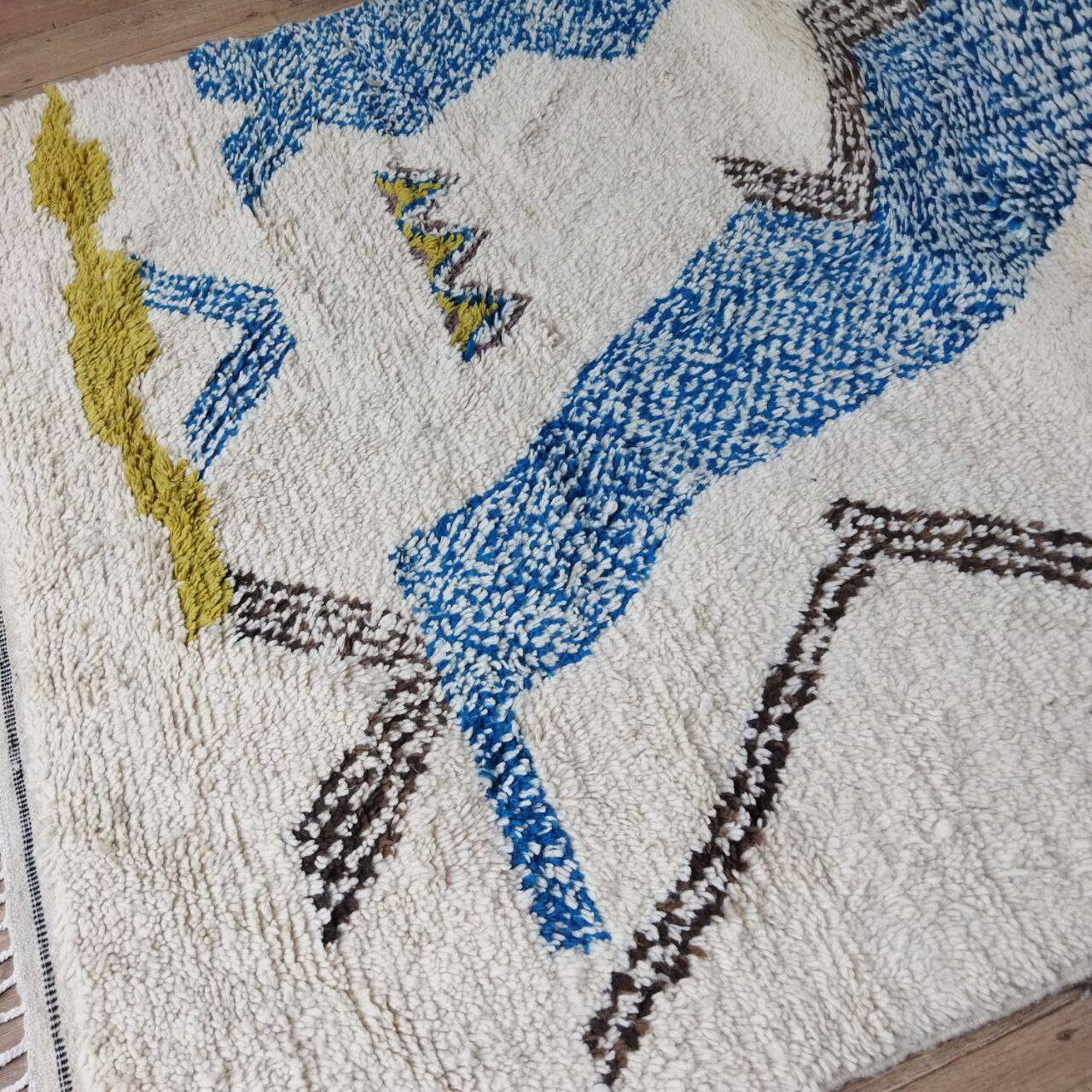 Handmade wool Berber rug 312x193 cm