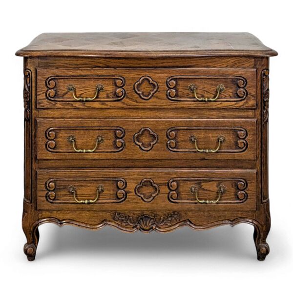 Commode de style Louis XV néo rustique en chêne