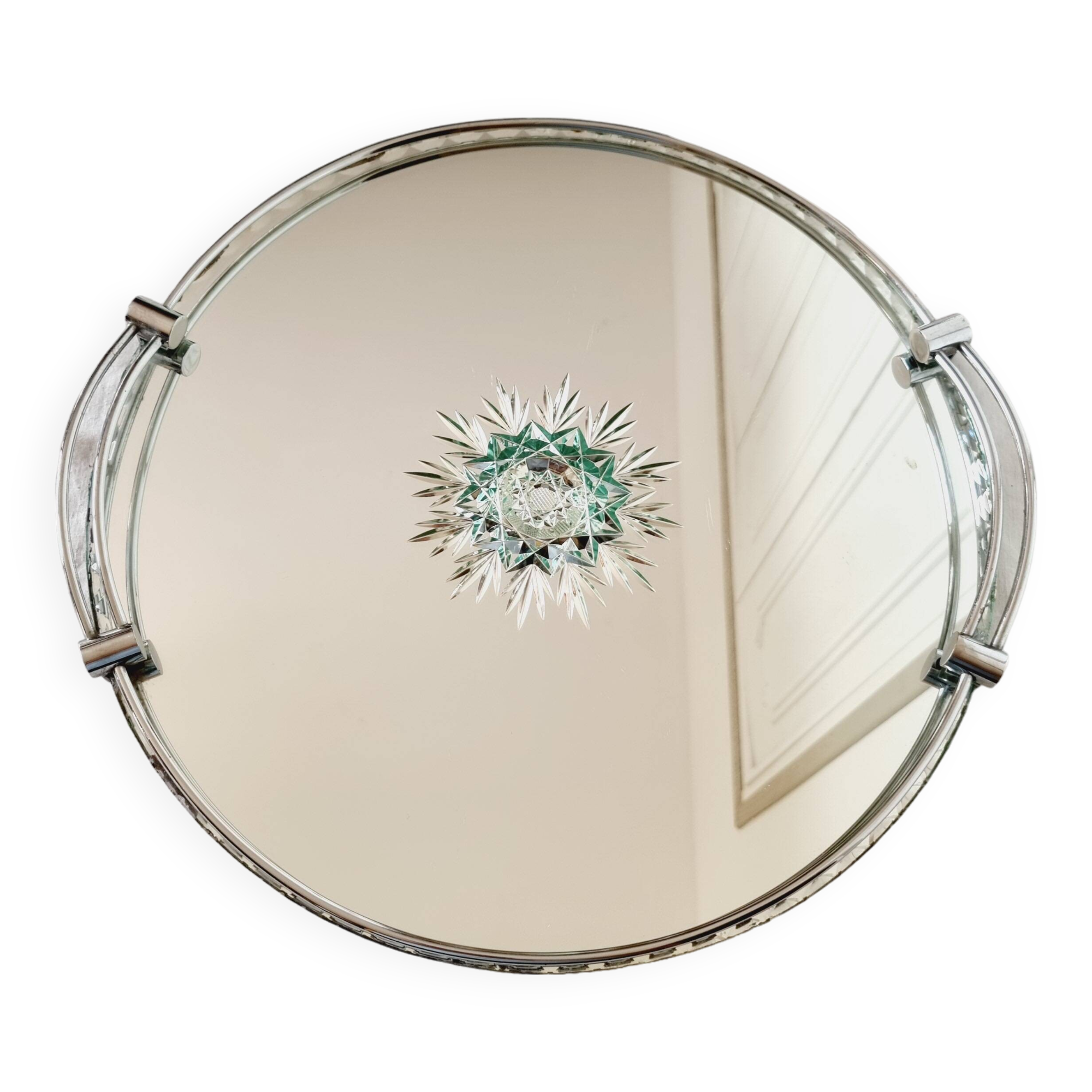 Bohemian crystal tray from the 40s-50s