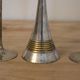 Set of 3 vintage silver-plated and gold footed cups.