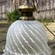 Brass and opaline pendant light, 1980s