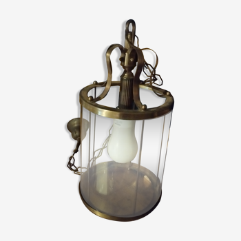 old lantern Louis XVI style decorated in brass and glass
