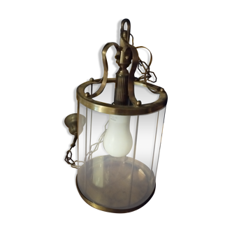 old lantern Louis XVI style decorated in brass and glass