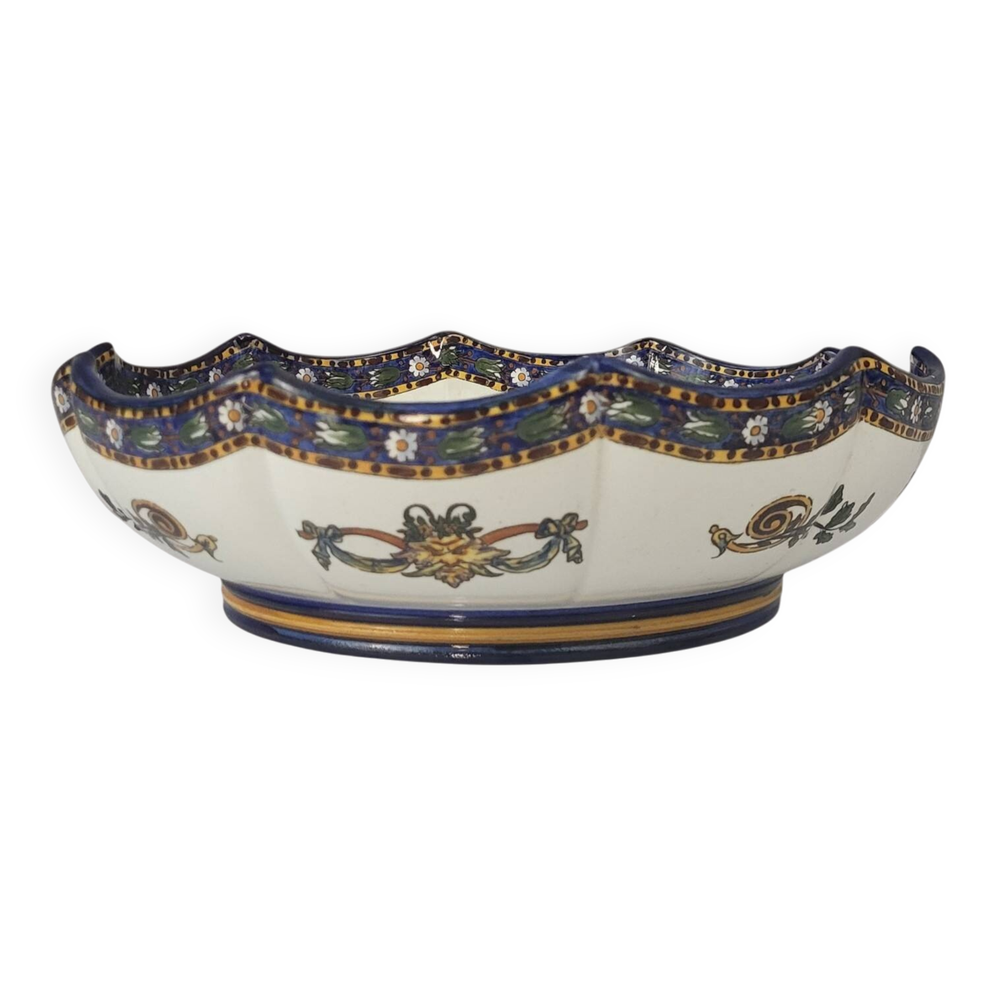 Melon dish in Gien earthenware, 19th century