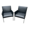 Paire de chaises Walter Knoll Jason 1410 en cuir véritable. Conçue par EOOS en 2006.