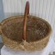 Wicker basket wooden handle