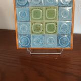 Dessous plat vintage en bois et céramique