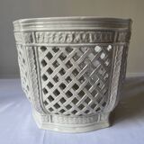 Cache pot réticulé en porcelaine italienne