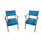 Pair of bridge armchairs