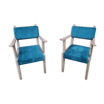 Pair of bridge armchairs