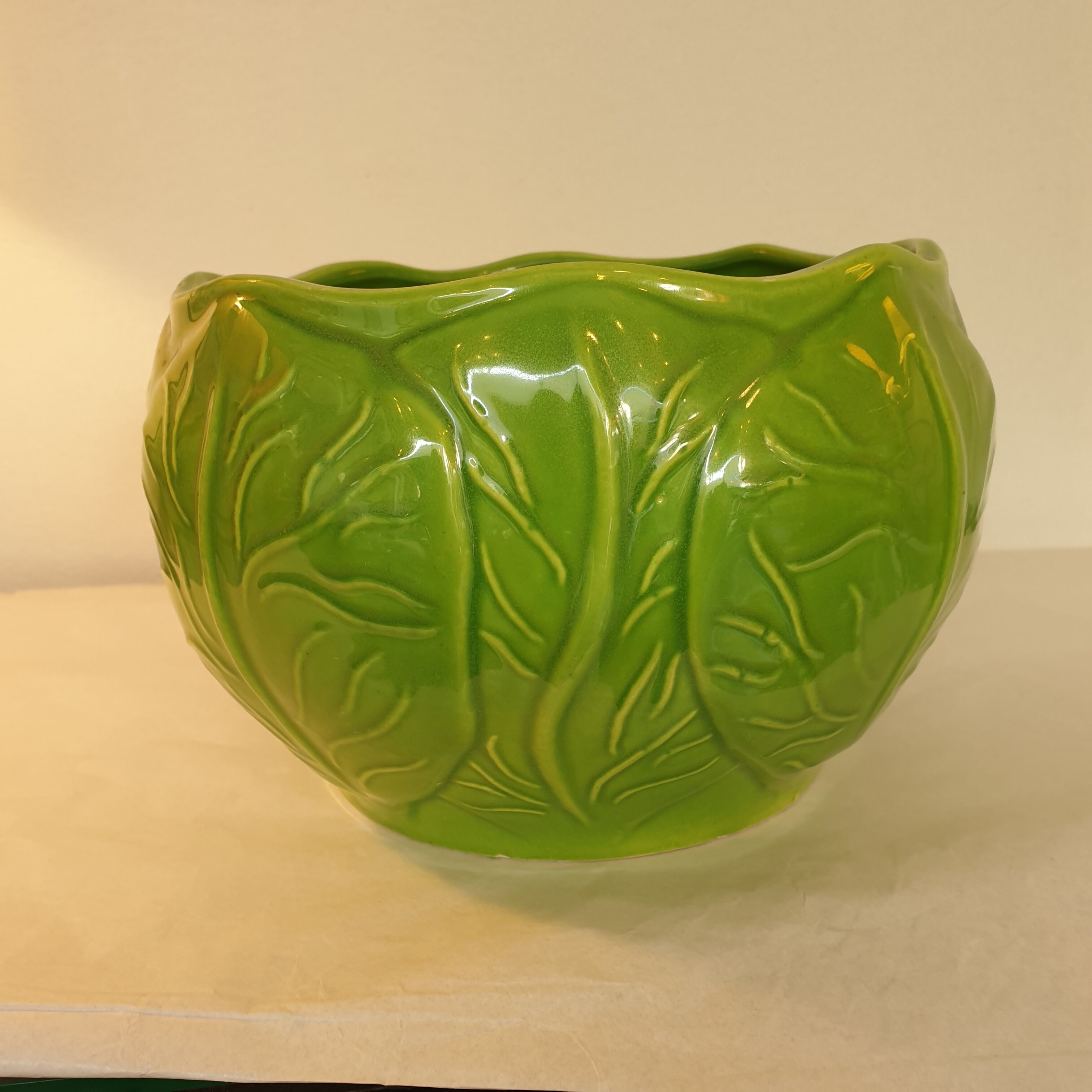 Vintage Saint-Clement earthenware salad bowl or planter