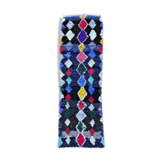 Authentic Moroccan Berber carpet boucherouite 210x70cm