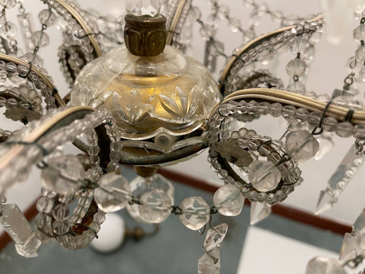 Vintage Crystal Beaded Chandelier