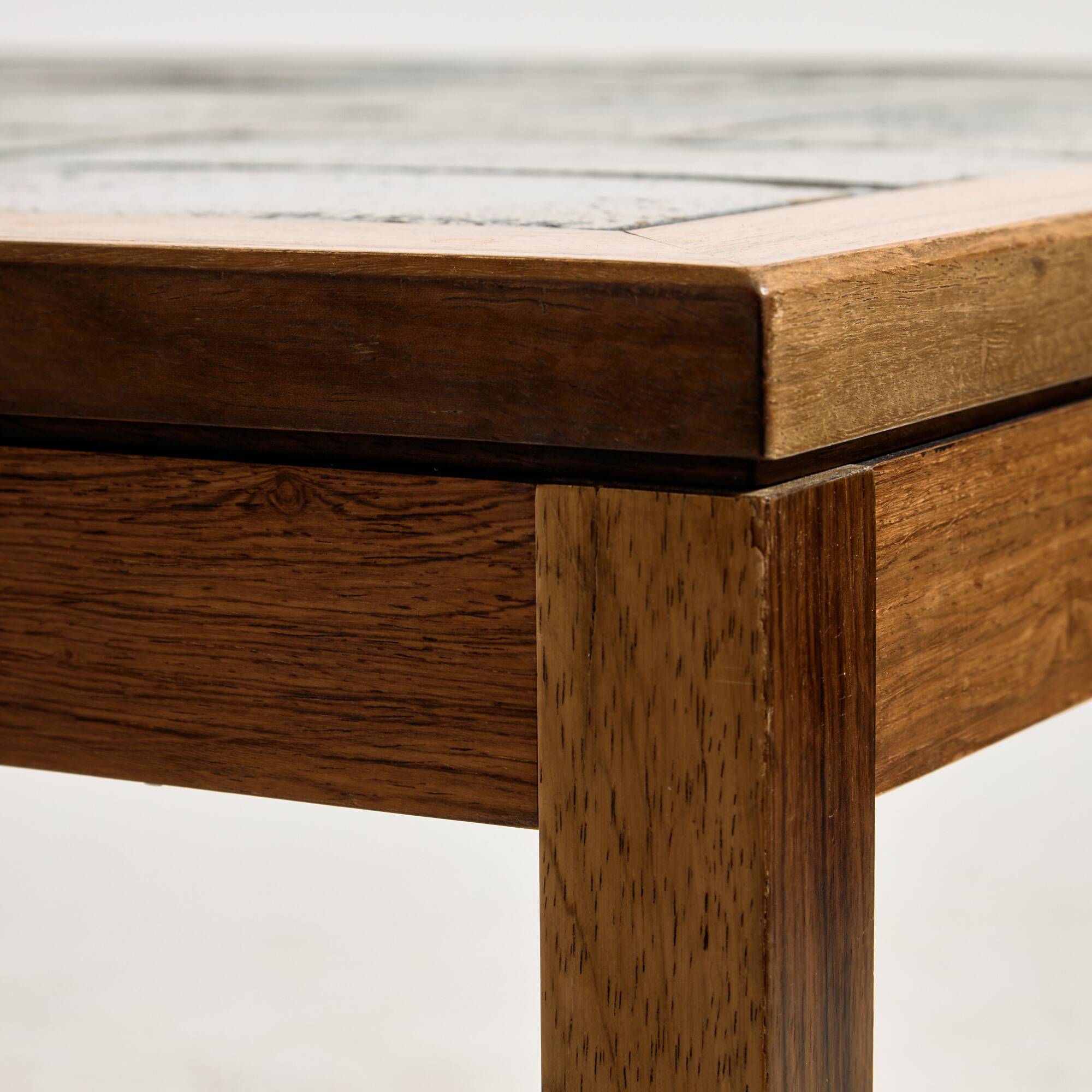 Coffee table in rosewood and ceramic by Lisbeth Sallingboe