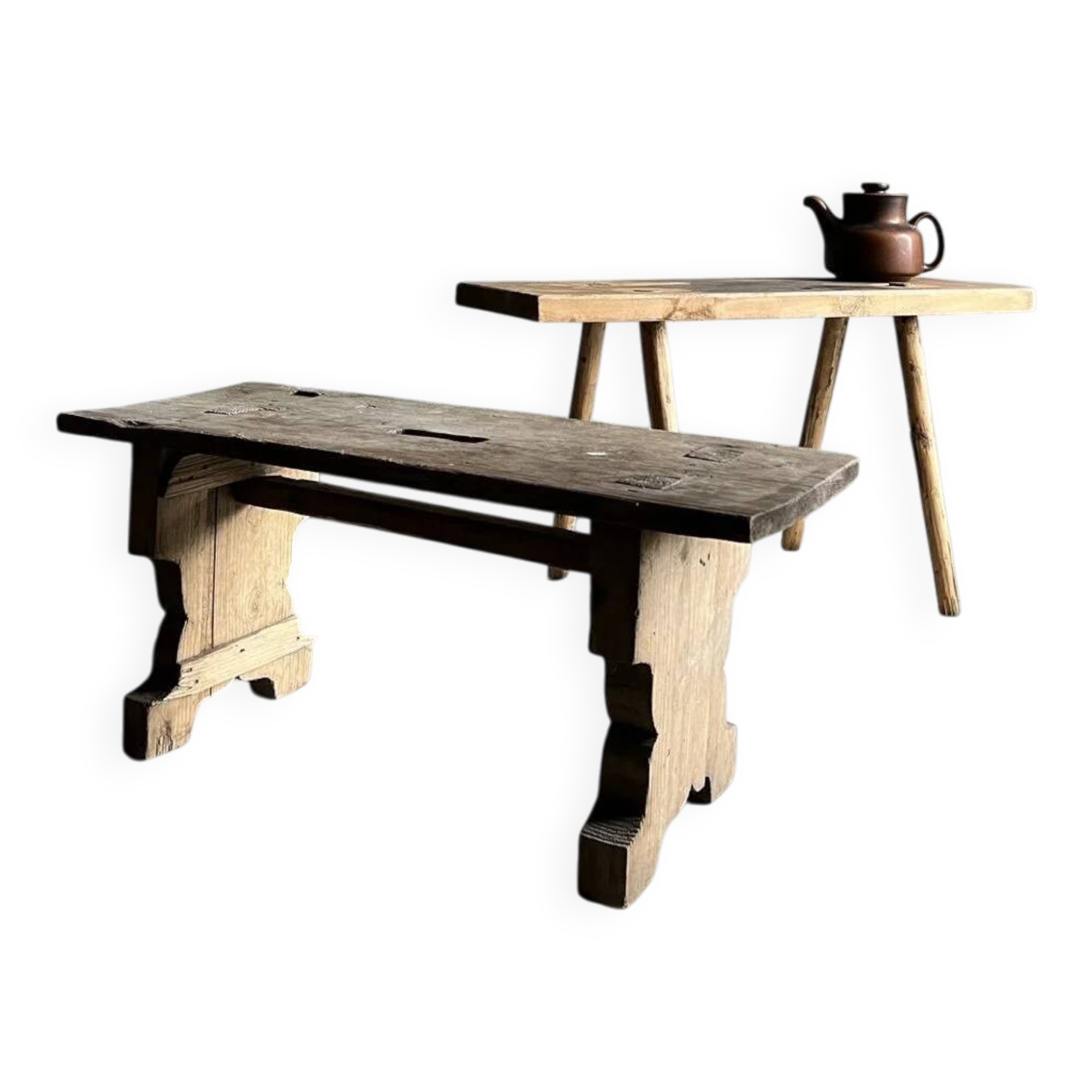 Primitive side table bench | Belgium | 1900s