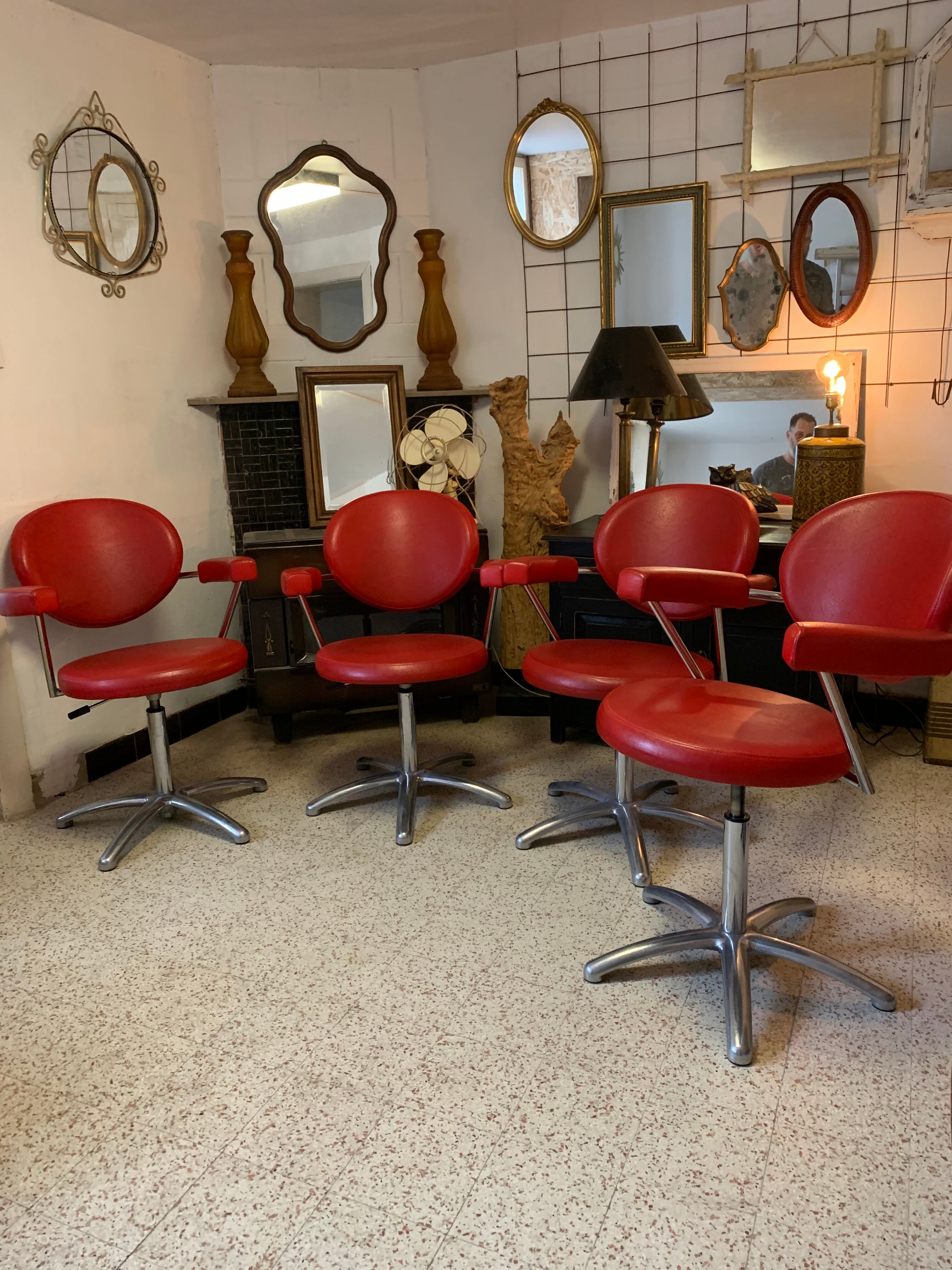 4 barber armchairs
