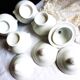 White onion soup bowls with lids, French soup bowls.