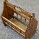 Magazine rack document holder in solid wood dark oak satin 45cm
