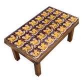 Vintage ceramic coffee table – Heraldic griffon decor – 1970