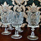 Five Chiseled Crystal Wine Glasses - Vintage 60s Glasses