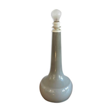 Lampe de bureau vintage en verre gris 1960s