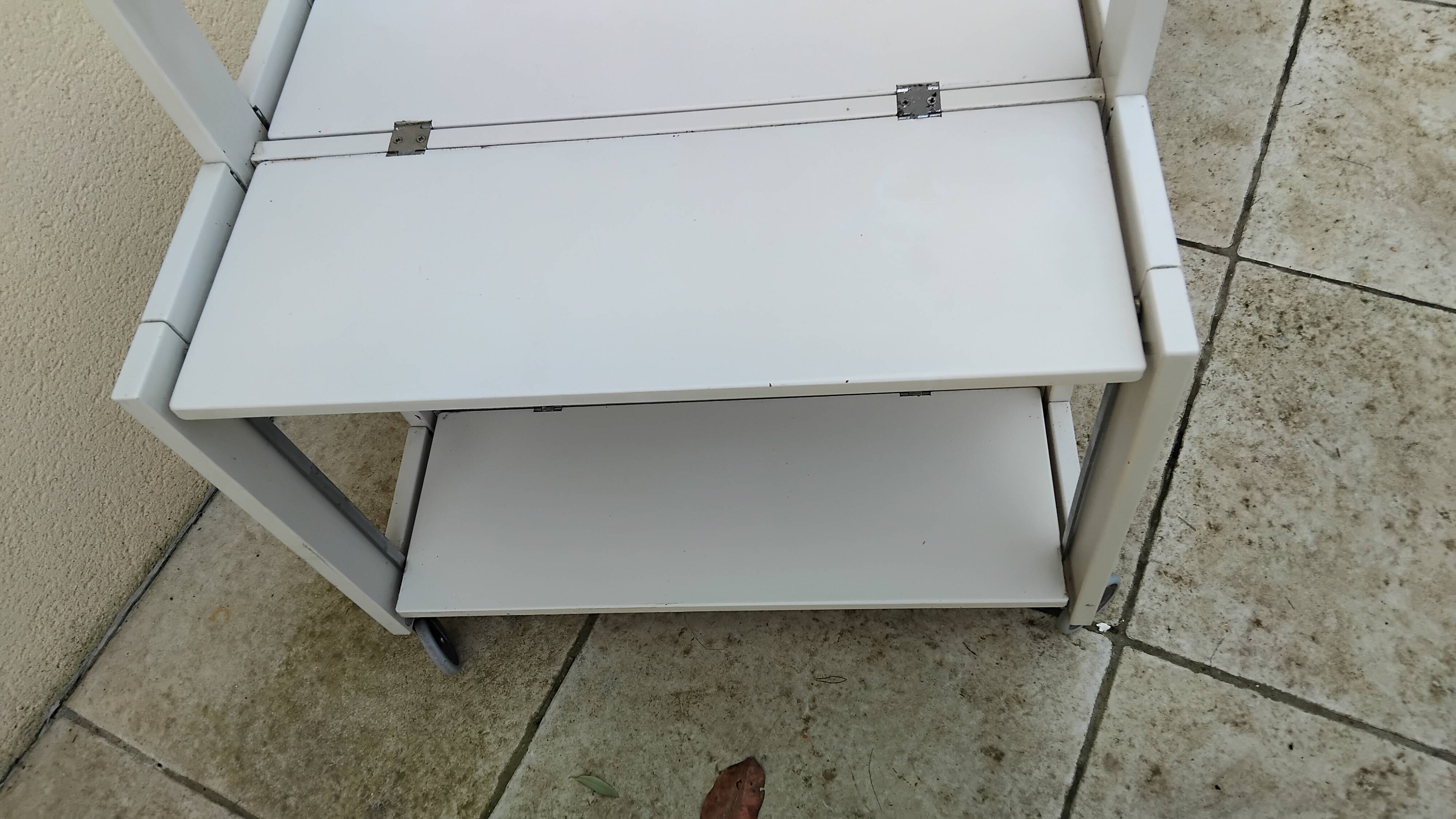 Foldable dessert table TOBIA by CIATTI vintage white lacquer design ITALY