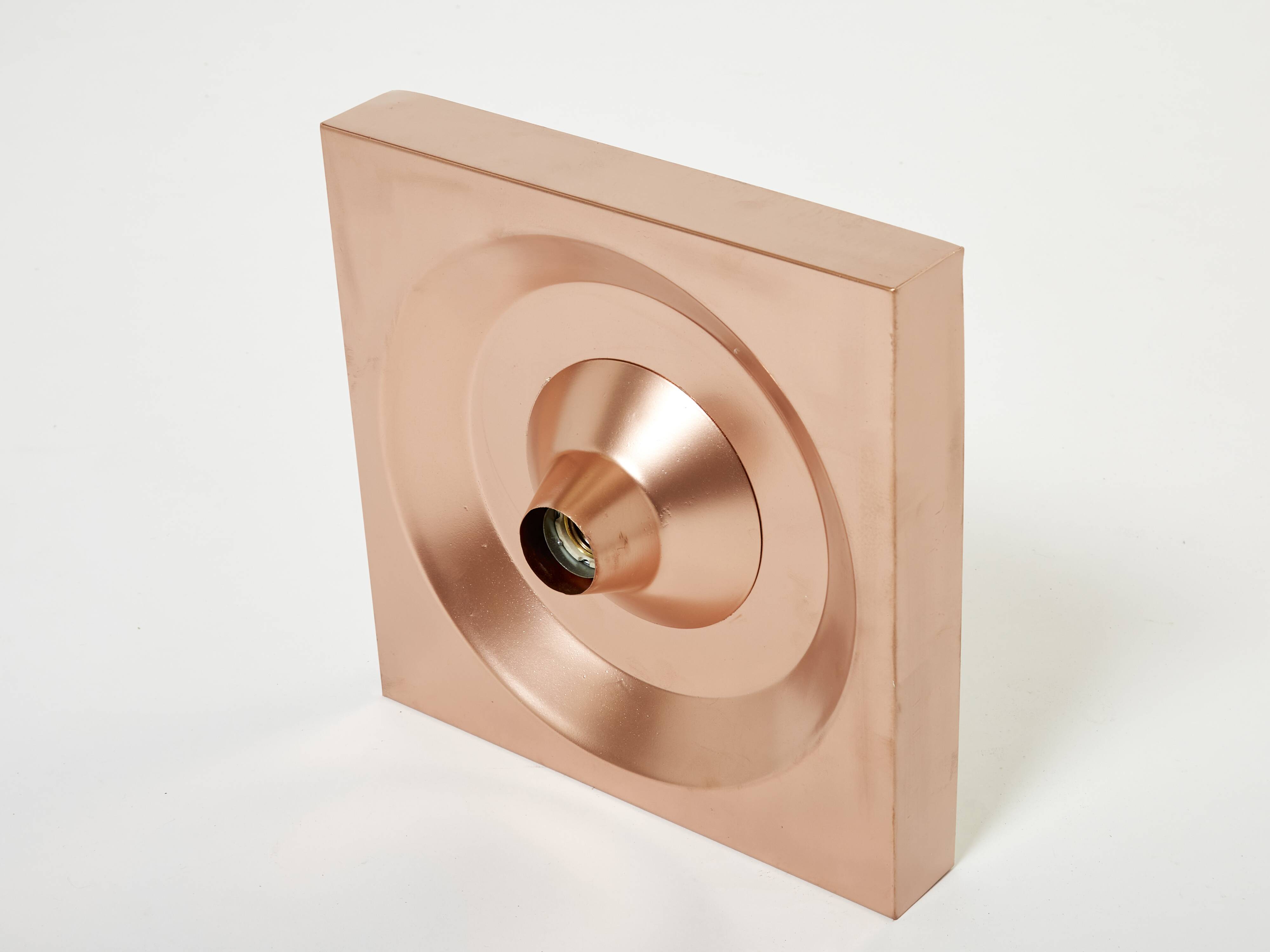 Set of nine wall lamps copper Klaus Hempel for Kaiser Leuchten 1970