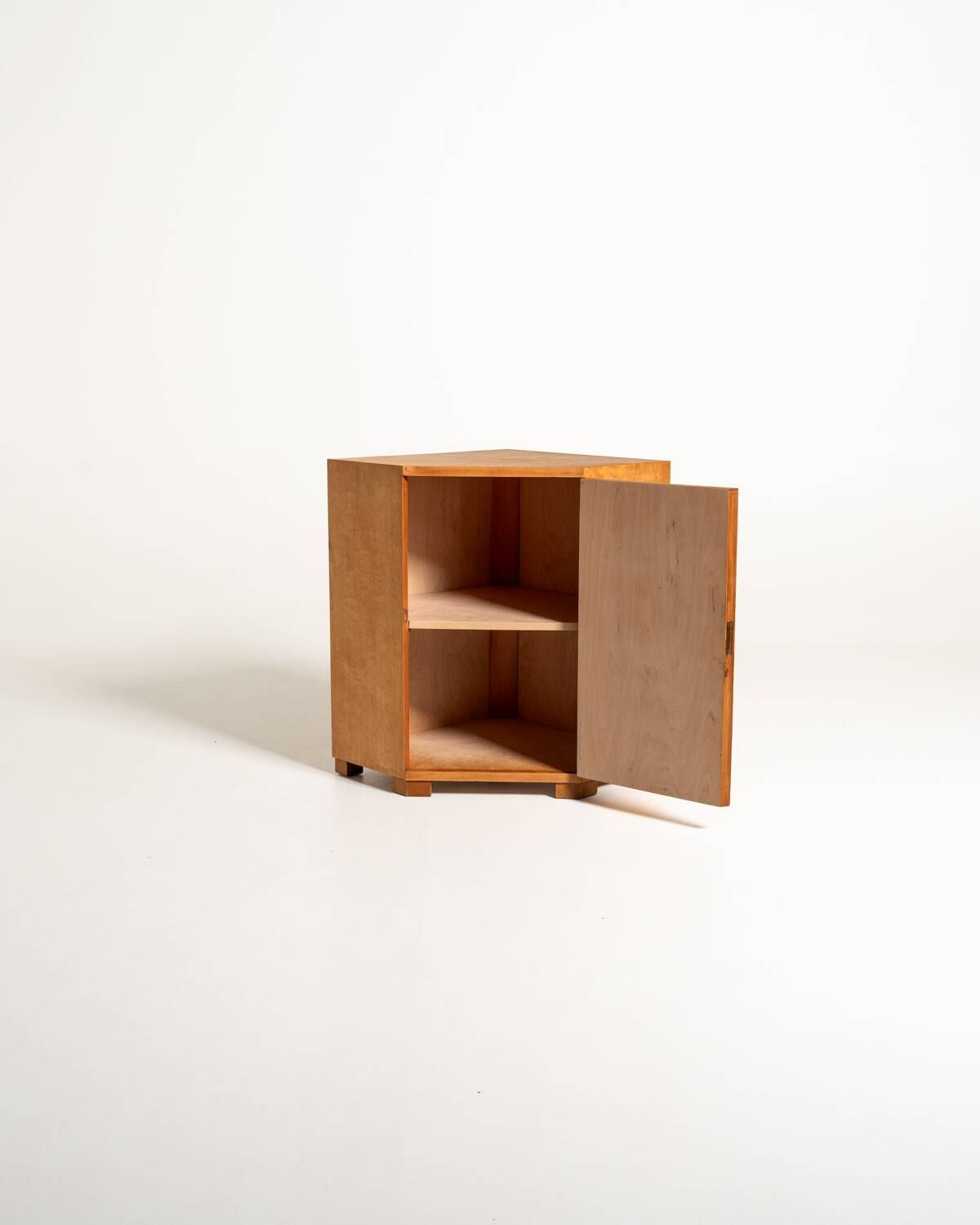 Scandinavian Birch Corner Cabinet, Mid-Century