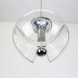 Large transparent glass ceiling light by Koch & Lowy, Peill & Putzler, Germany, 1970.