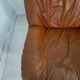 Four vintage armchairs, leather and fabric, 70s