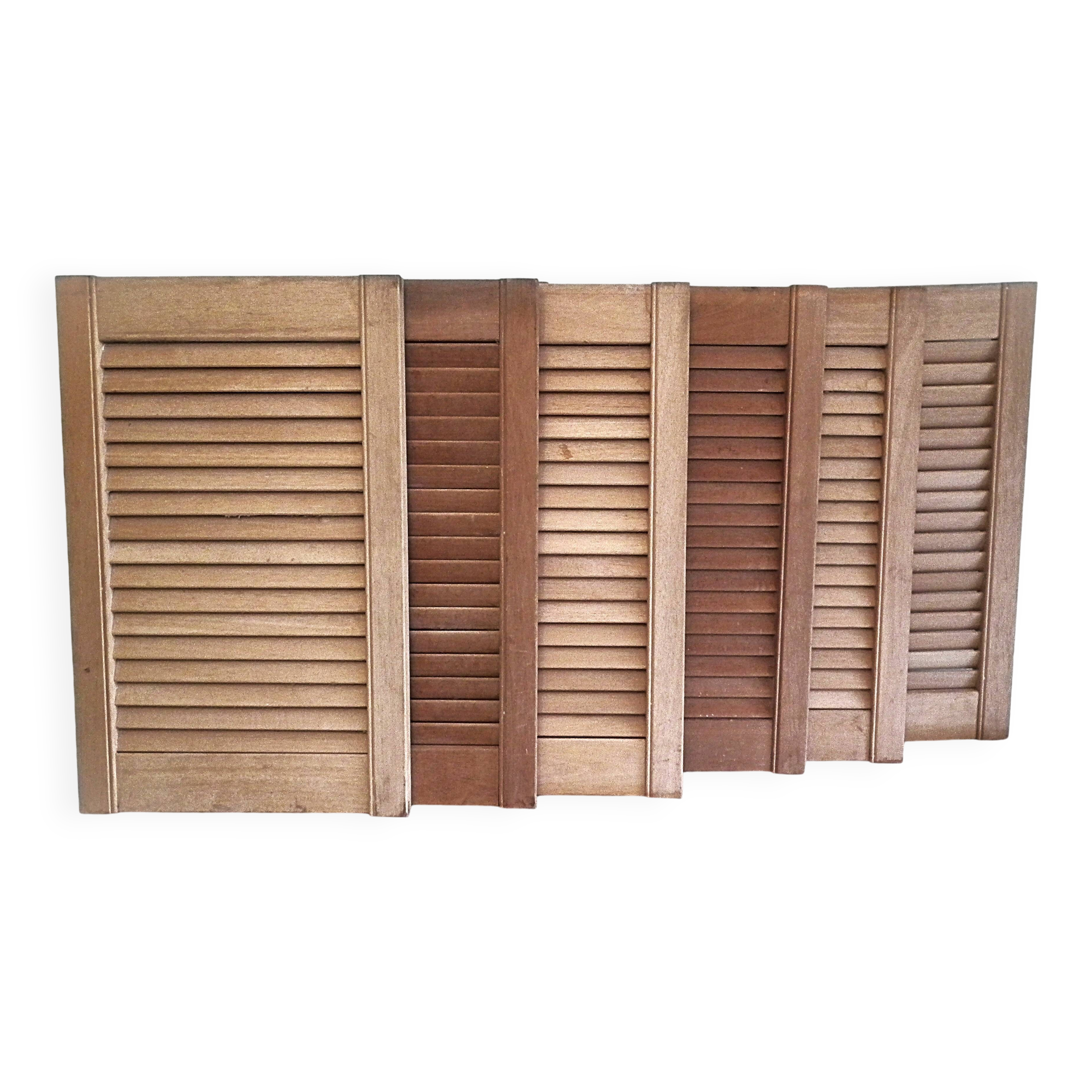 A set of six pine shutter panels