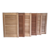 A set of six pine shutter panels