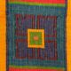Handwoven vintage accent geometrical rug, colorful wool, Romanian carpet 230x160cm