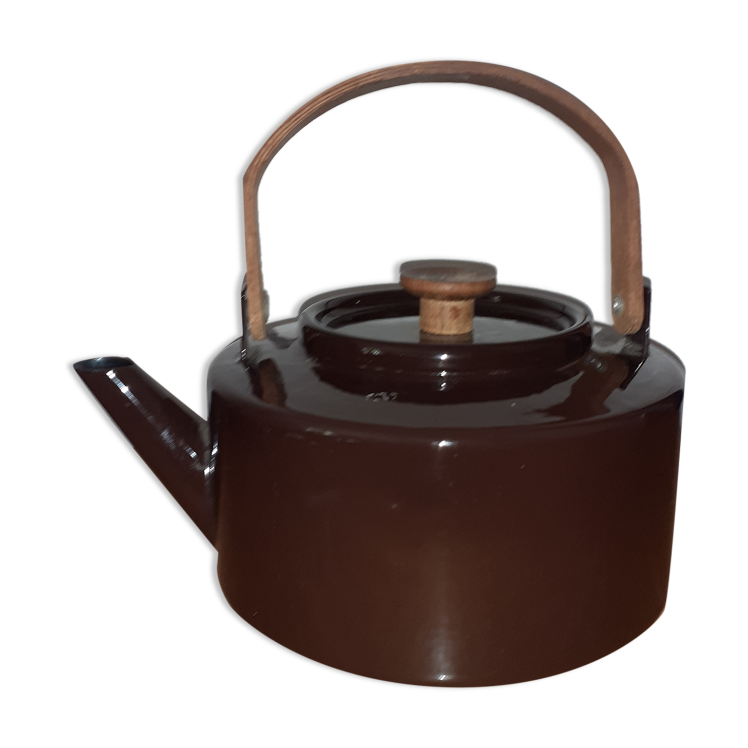 Teapot kettle in enamelled sheet metal, Mickaël Lax Copco