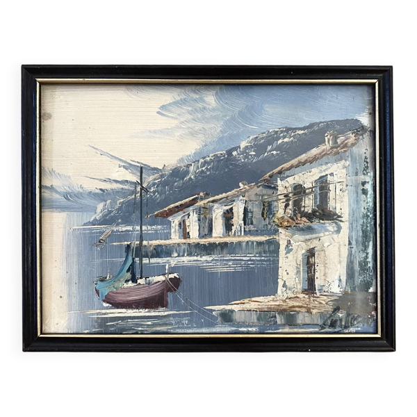 Huile sur toile mise sous verre