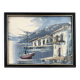 Oil on canvas framed under glass