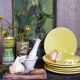 Six vintage Czech ceramic dessert plates