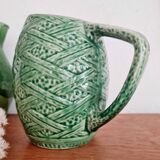 Old green slip pitcher