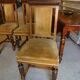 Series of 4 solid oak chairs from the end of the 19th century